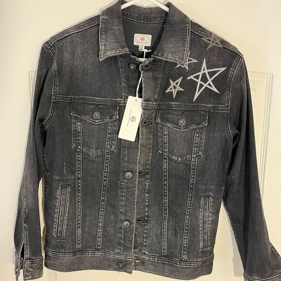 NWT AG Adriano Goldschmied Denim Stars Jacket Black - XS - Picture 1 of 16
